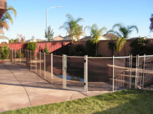 Brown pool fence