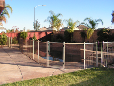 Brown pool Removable pool fencing